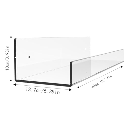 Étagère flottante transparente adhésive pour rangement mural de maison - 3