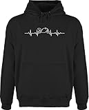 Shirtracer Motorrad Zubehör Biker - Herzschlag Motorrad - M - Schwarz - Motorrad Hoody - JH001 - Herren Hoodie und Kapuzenpullover für Männer