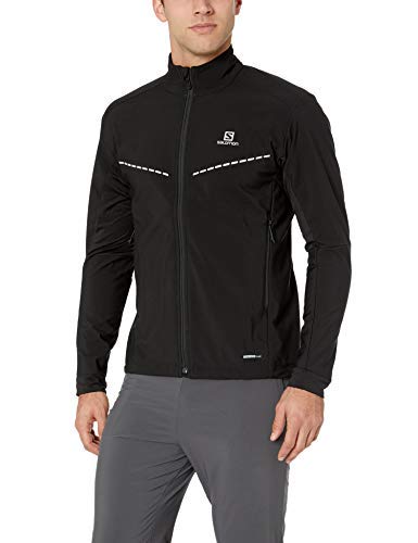 Salomon Jaqueta masculina de softshell ágil, preta, grande