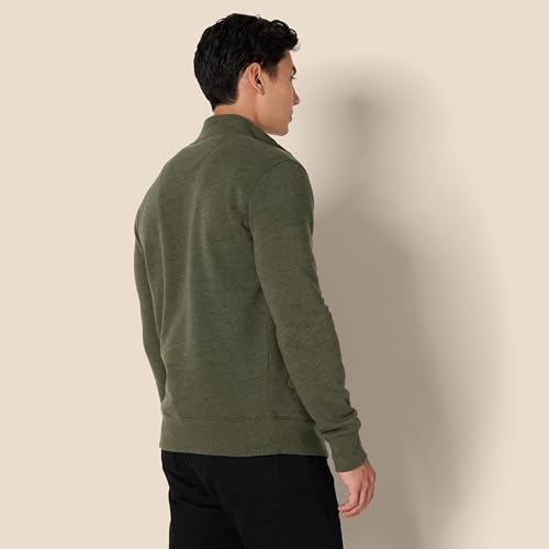 Image of Amazon Essentials Men's Standard Full-Zip Fleece Mock Neck Midweight Sweatshirt with Pockets