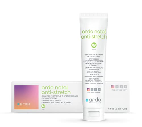 ARDO Anti-Stretch Mark Cream, Swiss Formula. Helps Prevent & Reduce Stretch Marks During Pregnancy & After Birth, Cruelty-Free, Vegan & Fragrance Free, Made in Europe, (100ml/3.4 fl.oz)