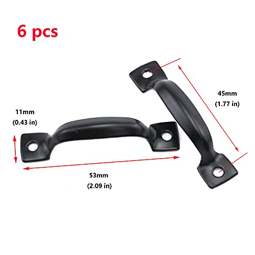 Antrader Cabinet Hardware Handle Pull-Black, 1-3/4" (45Mm) Hole Centers, 6 Pack #TOP1