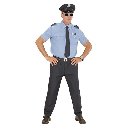 W WIDMANN MILANO Party Fashion - Disfraz de oficial de policía, alguacil, agente de la ley, comisario, uniforme, disfraces