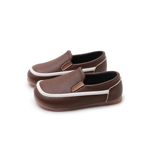 Image of SOFMUO Toddler Boys Girls Loafers Slip On Little Kids Oxford Dress Flats Casual Boat Shoes School Uniform Moccasin Daily Walking Shoes