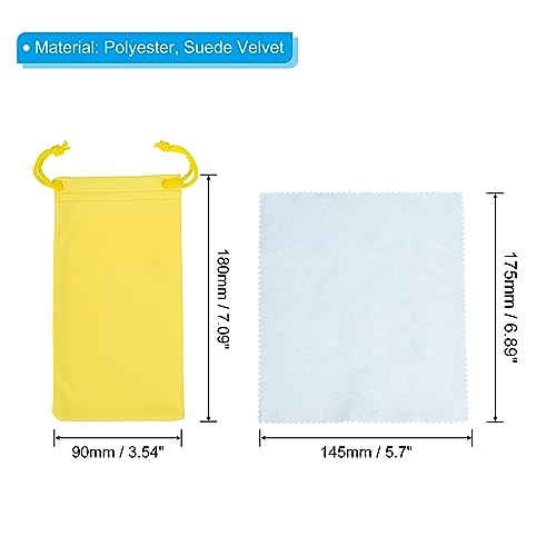 Image of PATIKIL Microfiber Glasses Bag, Sunglasses Pouch Eyeglass Bag Soft Sunglass Case with Eyeglasses Cleaning Cloth