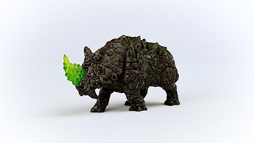 Image of Schleich Eldrador Creatures - Stone Battle Rhino Figurine - Fantasy Rhinoceros for Boys and Girls - Durable Rock Beast Figures for Imaginative Play - Monster Toys for Kids Ages 7+ | 70157