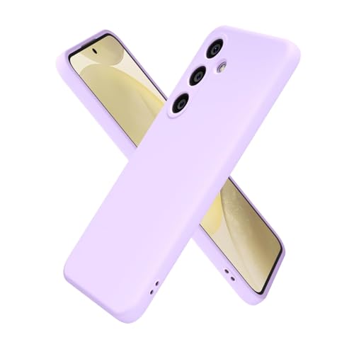 oakxco for Samsung Galaxy S24 Case Silicone, Ultra Slim Thin Phone Case for Women Girls, Plain Solid Color Minimalist Aesthetic Cute Girly Design, Soft Rubber Gel with Camera Cover, Purple Lavender