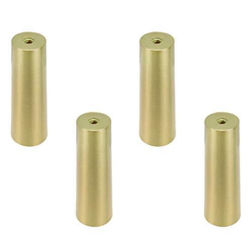 Geesatis 4 Pcs Table Feet Cover Cap Fits 1 Inch Round Furniture Leg Cover Metal Table Feet Cap Floor Protector Table Chair Sofa Decorative Feet Cover, Gold, Zinc Alloy, Height 4 Inch / 10 Cm #TOP13