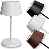 charlique® Dinner Light 2 mini, aufladbare LED Tischlampe in weiss, kleine Akku Tischleuchte kabellos mit USB Port, stufenlos dimmbar, für innen und aussen, als Gartentischlampe geeignet