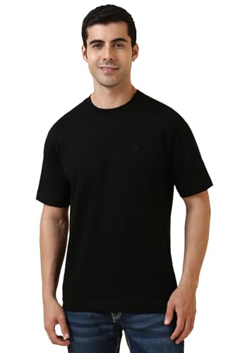 Image of Allen Solly Men's Cotton T-Shirt | Drop Shoulder | Back Print | Regular Fit | Casual Streetwear Style