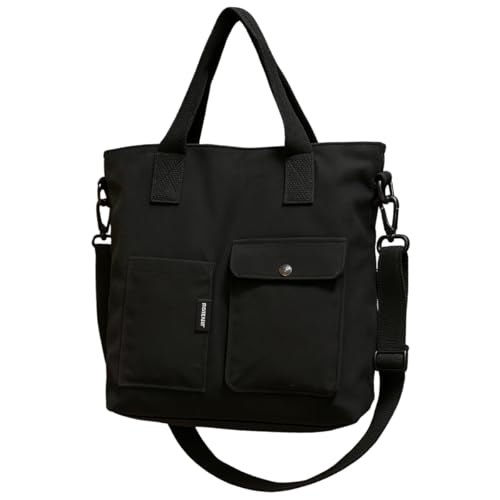 Bolsa Sacola de Ombro com Alça Transversal Ajustável 2 Bolso Preto