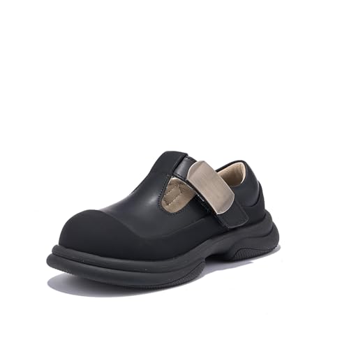 Women's Work Shoes with Slip Resistant Sole & Toe Protection, Comfortable Mary Jane Style with Hook & Loop Strap for Nurses, Teachers, Warehouse or Restaurant Use