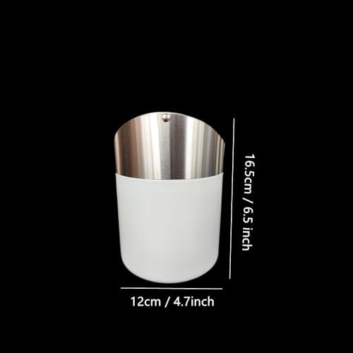 Caneca de basura pequeña de acero inoxidable blanca miniatura 2