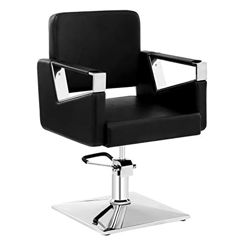 Physa Bristol Black Friseurstuhl höhenverstellbar Friseursessel Drehstuhl (schwarz, Stahl, Kunstleder, 360°-drehbar) Cover