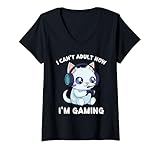 Photo Gallery donna carino neko kitten i can t adult now i m gaming kitten maglietta con collo a v Photo Gallery donna carino neko kitten i can t adult now i m gaming kitten maglietta con collo a v