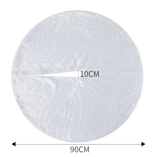 Jupe de sapin de Noël blanche 90cm tapis arbre décoration