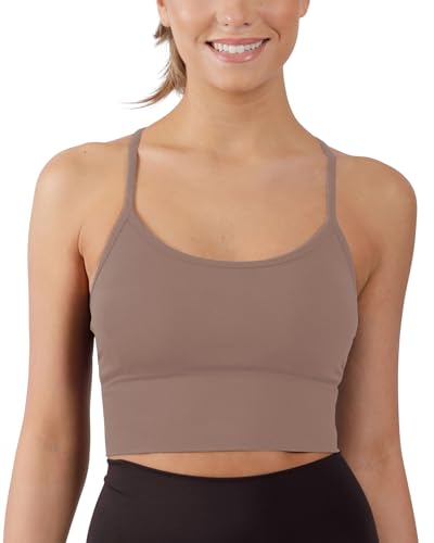 90 Degree By Reflex Womens Seamless Cami Longline Bra - Round Neck Workout Racerback Tank Top2