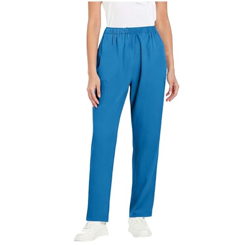 Image of Women's Medica Scrub Pants Pull On Workwear Cargo Pocket Elastic Waist Hospital Uniform Trousers