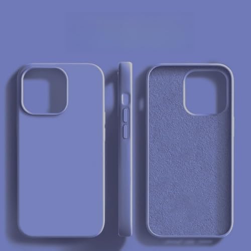 Funda de Silicona líquida de Lujo para iPhone 15, 14, 13, 12, 11 Pro MAX, X, XR, XS MAX, 8, 7 Plus, antigolpes, Color Morado