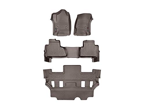 WeatherTech Custom Fit FloorLiner for Tahoe/Yukon - 1st, 2nd, & 3rd Row, Cocoa (47607-1-2-7)