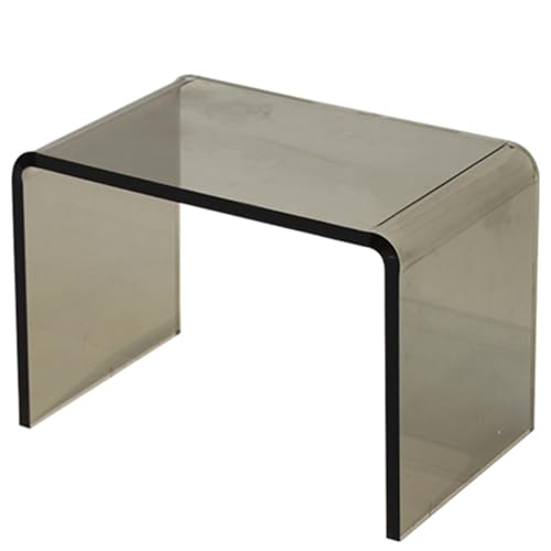 Repose-pieds acrylique salon chambre petit tabouret marron rembourré