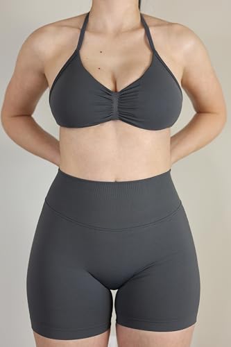 Image of AUROLA Influence Strappy Bra Sports Bras for Women, Backless Padded Impact Strappy Bra Workout Gym Yoga with Removable Cups