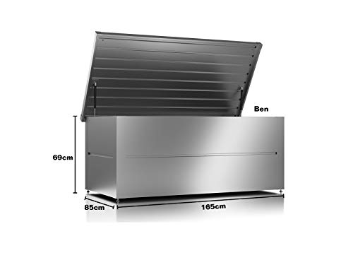 ILESTO Ben Auflagenbox/Garten Kissenbox Wetterfest Gartenkiste 692 Liter, Metall Auflagenbox verstärktem Deckel und… – Bild 4
