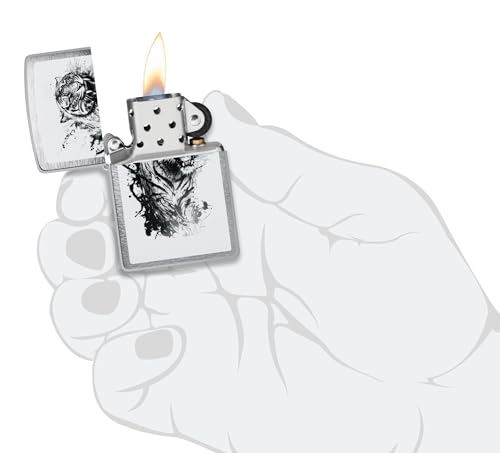 Encendedor Zippo Tiger Splash Acabado Cromo miniatura 5