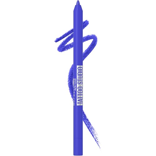 Maybelline Tattoo Studio Sharpenable Gel Pencil Waterproof Eyeliner, Long-Lasting Eyeliner With Smooth Gel Pigments For Up To 36HR Wear, Galactic Cobalt, 1 Count