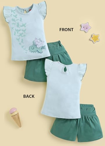 Image of LuvLap Baby Girls Regular Fit 100% Cotton Half Sleeves Girls Top CoSet Pack of 3
