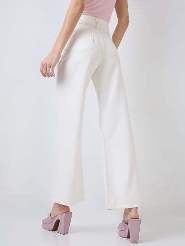 Image of Spykar High Rise Wide-Leg Loose Fit Jeans for Women