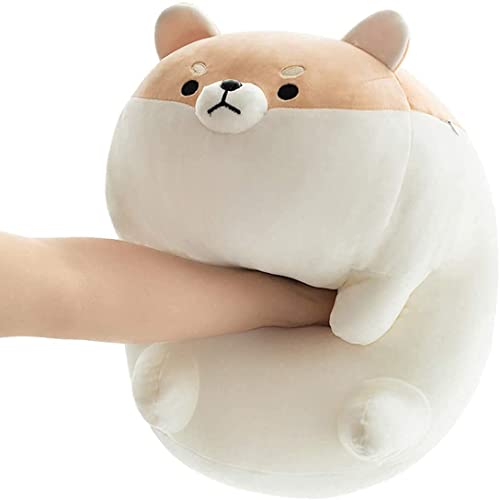 Image of Skin Friendly Ultra Soft Cute Toy Stuffed Shiba Inu Dog Toy for Girlfriend, Baby Boy Girl, Toddlers, Kids Childrens, Gift - (Peach and White), (12 Inch)