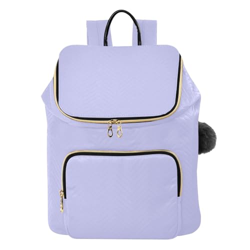 Sac à dos tendance pour femme bleu lavande aux finitions soignées avec pompon