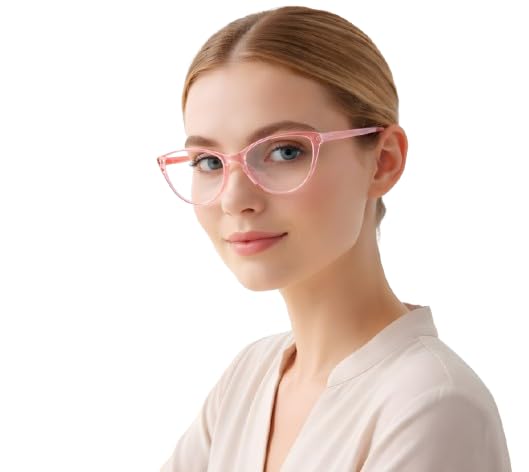 Womens Cat Eye Computer Blue Light Filter Glasses Zero Power Transparent Light Weight Spectacles Frame Anti Glare Eye Strain Protection Glass For Woman (Size Medium)-image-35