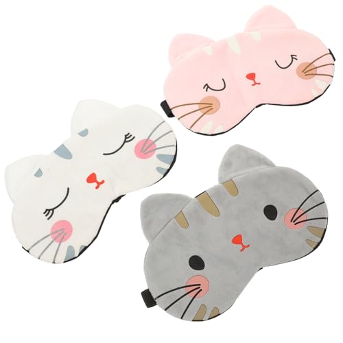 SECFOU 3個カートゥーン柄 アイマスク 睡眠用 目かくし 柔らか素材 伸縮性バンド付き 家 旅行 ホテル 使用可能 女性 男性 子供用