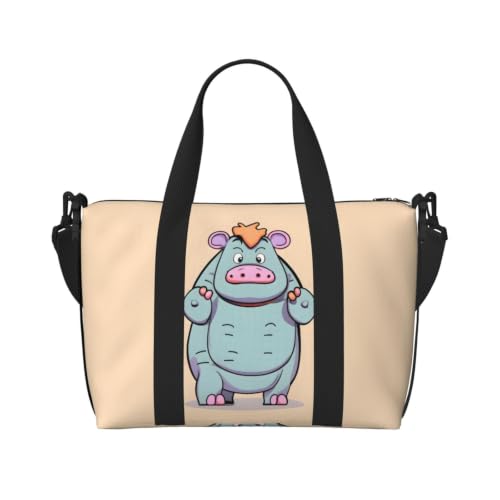 Bolso de mano de hipopótamos ideal para tus viajes de negocios y escapadas de fin de semana