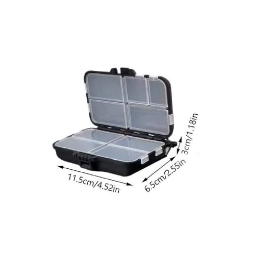 Caja de aparejos para señuelos de pesca, caja transparente visible de almacenamiento portátil con 9 compartimentos individuales, ideal para hombres, padres y principiantes miniatura 3