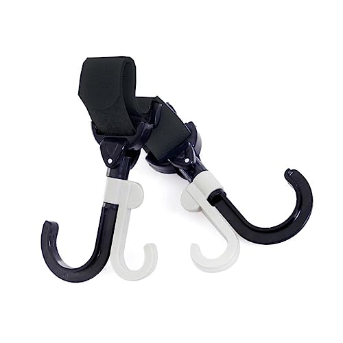 WATIIFUFU 2個ベビーカーフック ベビーカー用フックとループ クリップ式ハンガー 取り外し簡単 調節可能 最大対応 買い物袋 おむ 日用品掛け 車椅子にも使用可