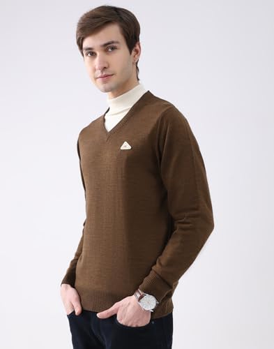 Image of Monte Carlo Men's Regular Fit Pullover | Solid V Neck Style | Full Sleeves Pull On | Warm & Stylish Winter Fashion Sweater | Winter Sweater for Men's