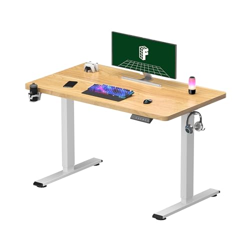 FLEXISPOT E1 ONE PIECE Electric Standing Desk Height Adjustable Sit Stand Desk with Memory Smart Panel(120 * 60cm, Maple)
