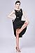ZX Ballroom Dance Dresses for Women Fringed Lace Back Salsa Latin Dance Dress with Shorts (5 Colors), Black, Medium