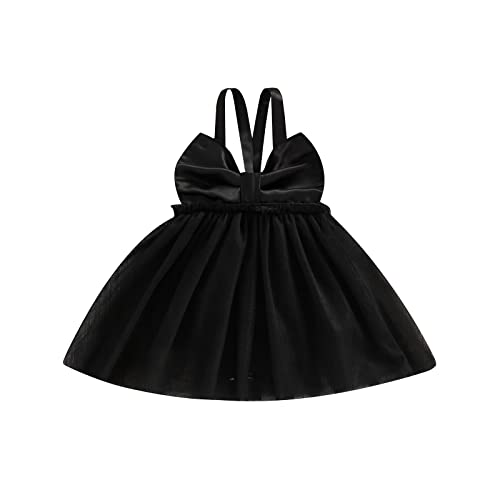 Saeevima Barbodeuse Bébé Fille 0-18 Mois Robe Princesse Robe Chic en Tulle pour Baptême Anniversaire Cadeau de Naissances (Noir, 3-6 Mois) Cover