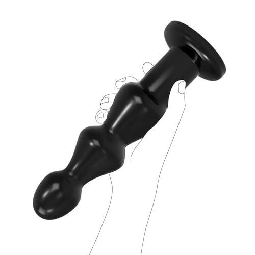 Image of Anal Beads Butt Plug Sex Toy for Men Women and Couples, Anal Trainer with 3 Knots, Soft Flexible G-Spot Prostate Massager Toys for Adult (9.25IN)
