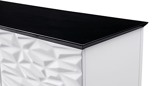 Zuri Furniture 86.5" Wide Modern Vortice Tv Stand Glossy Black And White Lacquer #TOP6