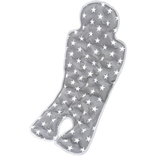 KQQKベビーカー保冷シートひんやりシート アイスまくら チャイルドシート 冷却ジェおでかけ ジェルビーズ ベビーチェア 接触冷感 ベビーカーマット 防水加工 (グレーホシ)