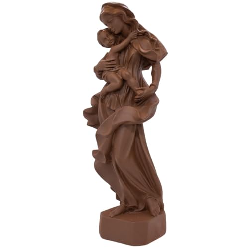 Estatua Baviera Virgen María 11.5 pulg Resina Marrón miniatura 3