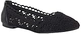  stiefelparadies Damen Ballerinas Spitze Flats Häkeloptik Ballerina Slipper Stoff Flach Sommer Schuhe 69418 Schwarz 37 Flandell