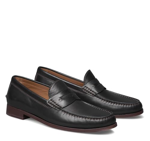 Image of Johnston & Murphy Men's Baldwin Penny Loafer, Black Sheepskin, 12 M