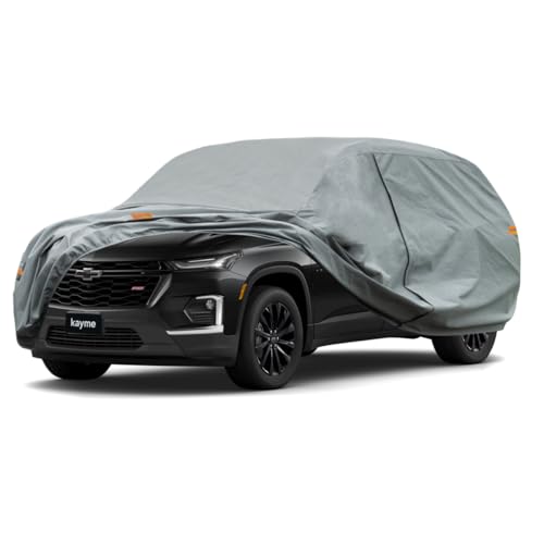 Image of Kayme Heavy Duty SUV Car Cover Custom Fit Chevrolet Traverse Waterproof All Weather for Automobiles, Full Exterior Covers Sun Rain UV Protection.(Deliver About 3-10 Days)