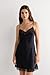 Intimissimi Woman's Silk Slip with Lace Insert Detail in Black, Size XS